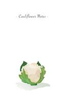 Cauliflower Notes: 6"x9" Unruled Blank Notebook - Watercolor Texture Healthy Vegetable Food Spice Illustration Cover. Matte Softcover And White Interior Papers.