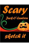 Scary Jack-O'-Lantern Sketch It: Blank Sketchbook for Girls, Boys & Young Adults, Large Drawing Paper with 120 Pages (8.5" x 11") White paper, Sketch, Doodle and Draw, Add some fun 