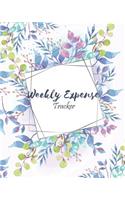 Weekly Expense Tracker: Expense Tracker for Months and Every Day with Blue Floral Cover