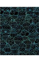 Journal Notebook Cupcakes Pattern 4: 172 Lined Numbered Pages With 3 Index Pages For Easy Organization in Large 8 x 10 Size For Journaling, Writing, Planning or Doodling.(14 Artsy Lined Journals)