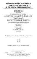 Recommendations of the Commission to Review the Effectiveness of the National Energy Laboratories