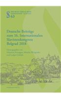 Deutsche Beitrage Zum 16. Internationalen Slavistenkongress Belgrad 2018