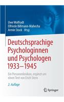 Deutschsprachige Psychologinnen Und Psychologen 1933-1945