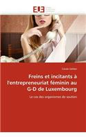 Freins Et Incitants À l'Entrepreneuriat Féminin Au G-D de Luxembourg