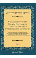 Grundlehren Von Den Formen, Differenzen, Differentialien Und Integralien Der Functionen, Vol. 1: Nebst Den Principien Der Anwendung Derselben Auf Die Auflösung Mathematischer Probleme, Mit Besonderer Rücksicht Auf Diejenigen, Welche Sich Bloss D