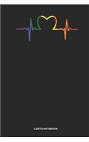 LGBTQ Notebook: Blank Log Book For Lesbian, Bisexual Or Gay: Lgbtq Supporter Journal Gay Pride Heartbeat Gift