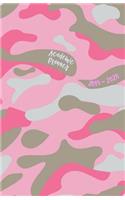 Academic Planner 2019 - 2020: 18 Month Agenda / Student Diary from JULY 2019 through DECEMBER 2020 with yearly overviews, monthly & weekly layouts, schedule... / Pink Camo Cover 