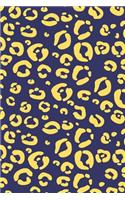 Notes: Circle the Date Journal with Ruled Pages for Work or School Navy with Cheetah Pattern