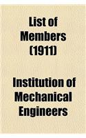 List of Members (1911)