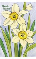 Sketch Journal: Daffodils 6x9 - Pages Are Lined on the Bottom Third with Blank Space on Top