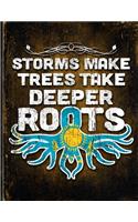Storms Make Trees Take Deeper Roots: Kazakhstan Flag Customized Personalized Gift for Kazakh Coworker Friend Planner Daily Weekly Monthly Undated Calendar Organizer Journal