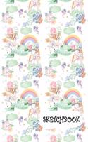 Sketchbook: Born To Be A Unicorn Fun Framed Drawing Paper Notebook