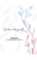 2020-2022 3 Year Monthly Planner - Be Brave to be Yourself: White Cover with Weekly & Monthly View With Inspirational Quotes - Lovely Flower Planner Schedule - Organizer - Simple Design Journal -8.5"X11" Size