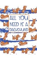 All You Need is A Dachshund: Cute Unicorn Dachshund Dog Lined Paper Notebook Birthday Gift