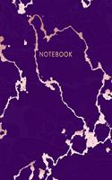 Notebook: Lovely Purple Marble and Rose Gold - 8.5 x 11, 150 Wide Ruled Pages - Gift for Women and Teen Girls