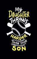 My Daughter Throws Harder Than Your Son: 120 Pages I 6x9 I Scuba Diving Notebook I Funny Softball Sport Competition Gifts