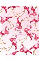 Notebook: Flamingo cover and Dot pages, Extra large (8.5 x 11) inches, 110 pages, notebooks and journals(1 Flamingo Notebook,)