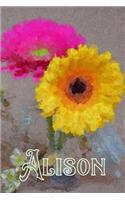 Alison: Personalised Notebook - 6x9 Lined Writing Notebook Journal - 120 Pages - Perfect for Gifts or Other Holidays - Alison