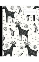 Scandinavian Deer: Journal or Composition Notebook, 200 College Ruled LIned Pages