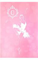 Q: Personalized Monogram Ballerina Journal Pink Diary Blank Lined Journaling Pages