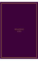 Reading Log: Book Tracker/Reading Log with Details for Book Lovers Plum Purple with Gold Trim