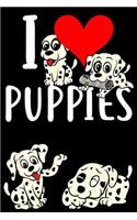 I Love Puppies: 6x9 Notebook, Ruled, Draw and Write Journal for Kids, Primary Composition Book, Diary, Sketchbook for Dog Lovers