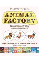 Pre K Printable Worksheets (Animal Factory - Cut and Paste)