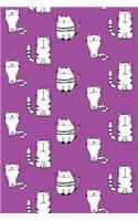 Bullet Journal Notebook for Cat Lovers Sketchy Cats Pattern 5: 112 Page Numbered Dot Grid Bullet Journal with Index Pages and Key Pages in Portable 6 X 9 Size.