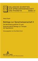 Beitraege Zur Sprechwissenschaft II