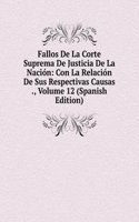 Fallos De La Corte Suprema De Justicia De La Nacion: Con La Relacion De Sus Respectivas Causas ., Volume 12 (Spanish Edition)