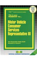 Motor Vehicle Consumer Services Representative III