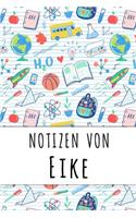 Notizen von Eike: Liniertes Notizbuch für deinen personalisierten Vornamen