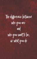 The Difference Between Who You Are And What You Want To Be, Is What You Do: Daily Success, Motivation and Everyday Inspiration For Your Best Year Ever, 365 days to more Happiness Motivational Year Long Journal / Daily Notebo