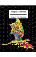 Hexagonal Graph Paper: Organic Chemistry & Biochemistry Notebook, Vibrant Flying Dragon Cover, 160 Pages (8.5 x 11 inch, 1/4 inch hexagons)