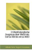 Fr Hmittelenglische Zeugnisse Ber Minstrels