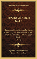 Odes Of Horace, Book 1