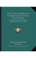 Traite Des Proprietes Communes A Toutes Les Courbes