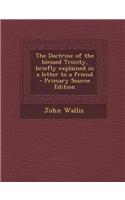 The Doctrine of the Blessed Trinity, Briefly Explained in a Letter to a Friend - Primary Source Edition