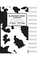 Blank Sheet Music Notebook - Cow Hide