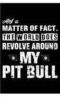 The World Does Revolve Around My Pit bull: Cute Pit bull Lined journal Notebook, Great Accessories & Gift Idea for Pit bull Owner & Lover. Lined journal Notebook With An Inspirational Quote.