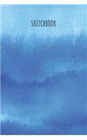 Sketchbook: A5 Skizzenbuch Liniert 120 Seiten Soft Cover - Skizzenblock - Malbuch - Zeichenheft - Aquarell Blau Farben 6x9