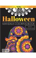 Halloween Mandala Coloring Book Black Background