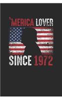 Merica Lover Since 1972: Graph Paper Notebook - Birthday Gift Idea For Women And Men