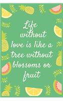 Life without love is like a tree without blossoms or fruit: Notebook: Eat fruit For good Health