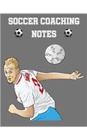 Soccer Coaching Notes: For soccer coaches to use to plan games - Includes a pitch diagram to sketch out strategies and room for coaching notes.