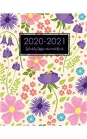 2020-2021 Weekly Appointment Book Daily Hourly Planner: Pink and Purple Flowers Cover- 14 Months July 2020 - August 2021 - Diary Weekly Monthly Calendar Planner Academic Agenda Schedule Organizer - Appoin(7 Appointment Book 15 Minute Increments)