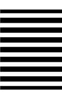 Stripes - Black 101 - Lined Notebook With Margins 8.5x11