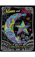Moon and Stars Coloring Book For Adults