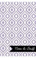 Notes & Stuff - Lined Notebook with Thistle Purple Ikat Pattern Cover: 190 Pages, Medium Ruled, 6 X 9 Journal, Soft Cover