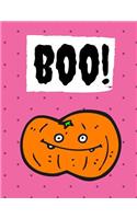Boo!: Halloween Notebook, Journal, Diary / 100 Pages College Ruled, Hot Pink(Halloween Notebooks)